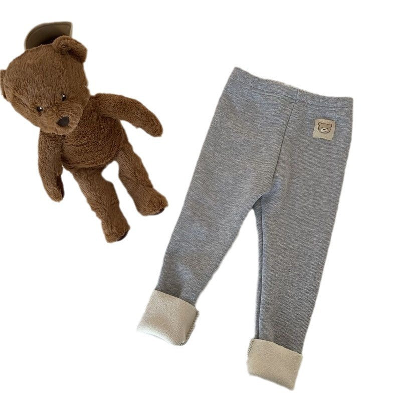 Baby Girl Single-layer Fleece-lined Leggings