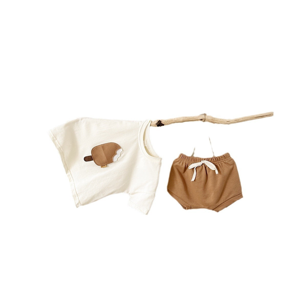 Girls' Casual Round Neck Short Sleeve and Shorts Suit