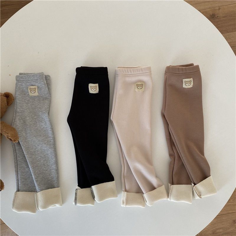 Baby Girl Single-layer Fleece-lined Leggings