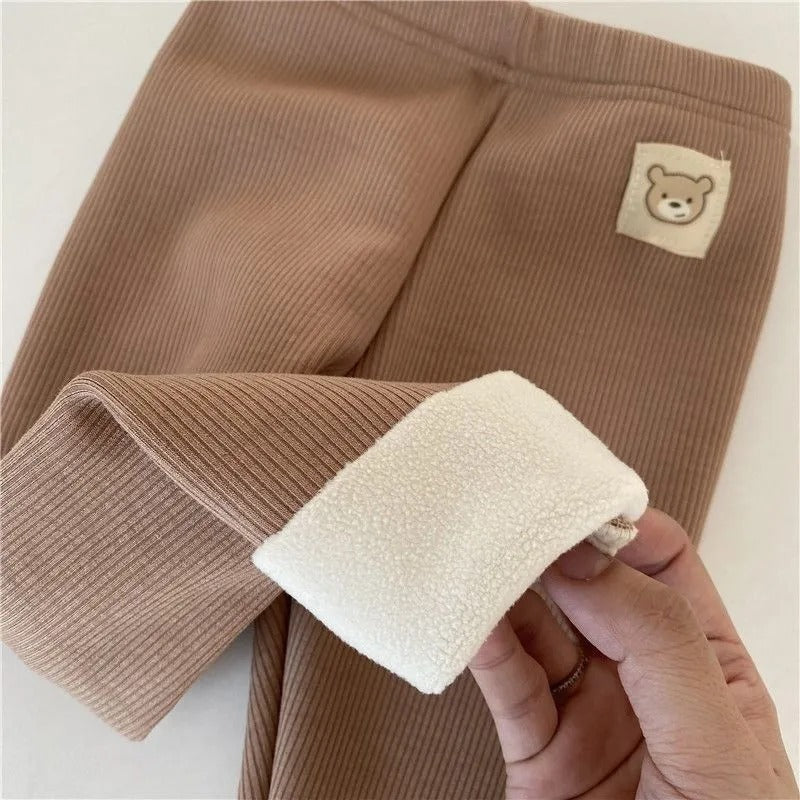 Baby Girl Single-layer Fleece-lined Leggings