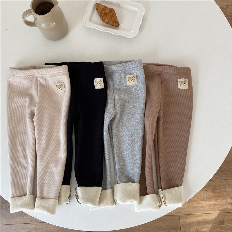 Baby Girl Single-layer Fleece-lined Leggings