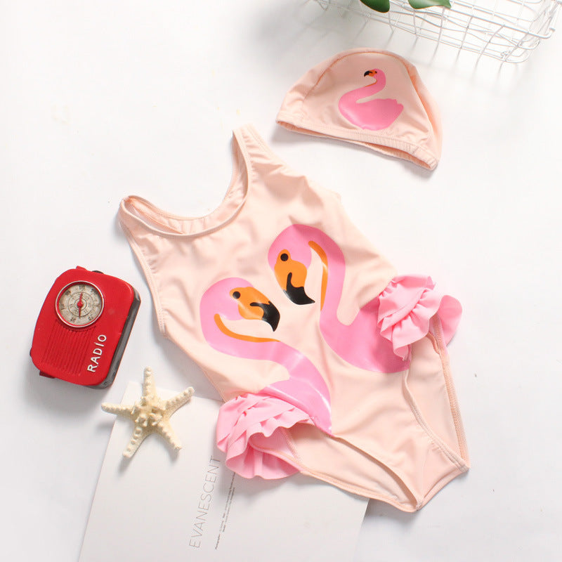 Baby One-Piece Swimsuit and Cap
